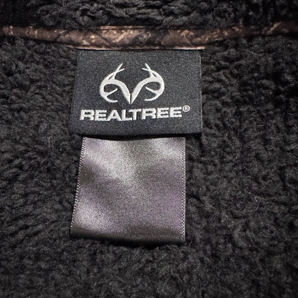 Realtree Camo Sherpa Fleece 1/4 Zip Pullover Jacket - Small - Picture 4 of 11